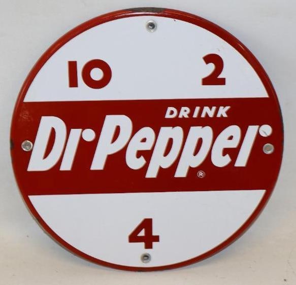 Drink Dr. Pepper 10-2-4- Single Sided Porcelain Soda Advertising Sign (1 of 4)