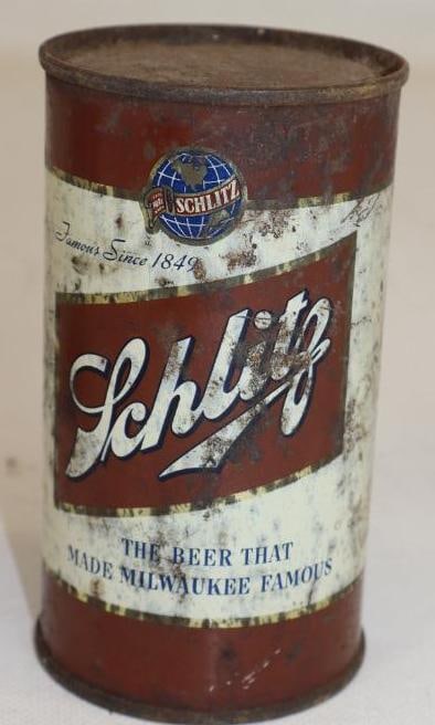 Schlitz Flat Top Beer Can: empty, 12 oz