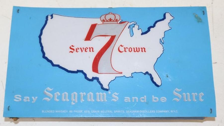 Seagram's 7 Crown Whiskey Light Up Display Sign (1 of 2)