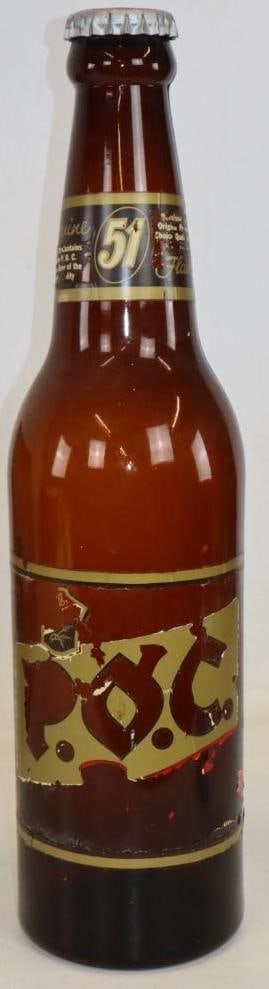 P.O.C. Pilsener Beer Glass Advertising Display Bottle (1 of 2)