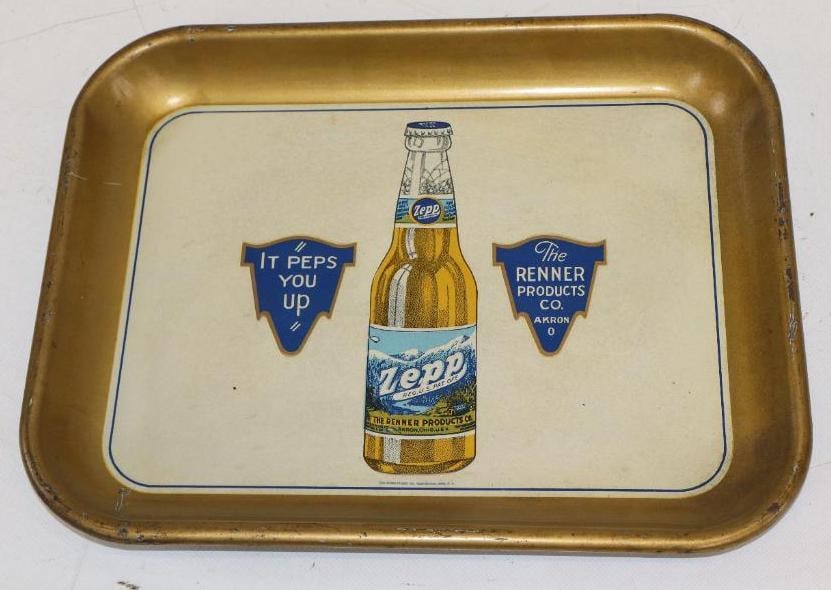 Zepp " It Peps You Up " Beer Advertising Service Tray (1 of 2)