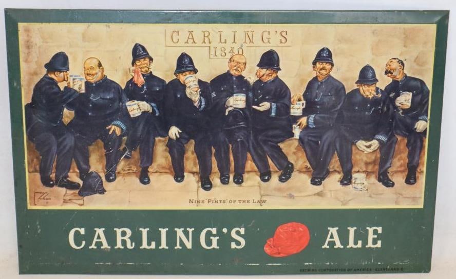 Carling's Red Cap Ale "Nine Pints of The Law Tin Over Cardboard (1 of 2)