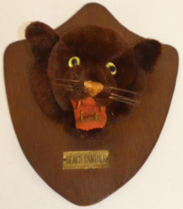 Black Panther Advertising Wall Sign: It is styled like a Steiff. 9.5" x 8.5" x 4.5"