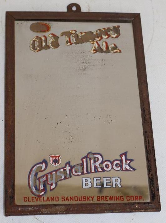 Old Toppers Ale and Crystal Rock Beer Advertising Mirror Sign (1 of 2)