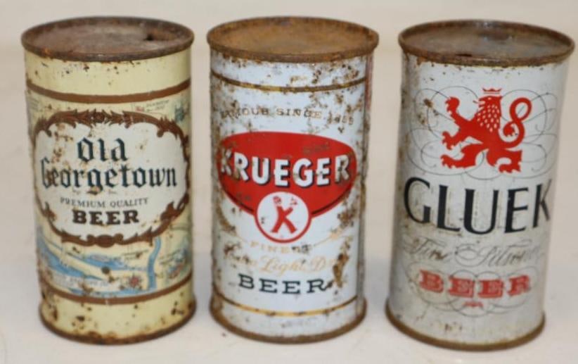 Group of 3 Gluek, Krueger & Old Georgetown Flat Top Beer Cans (1 of 2)