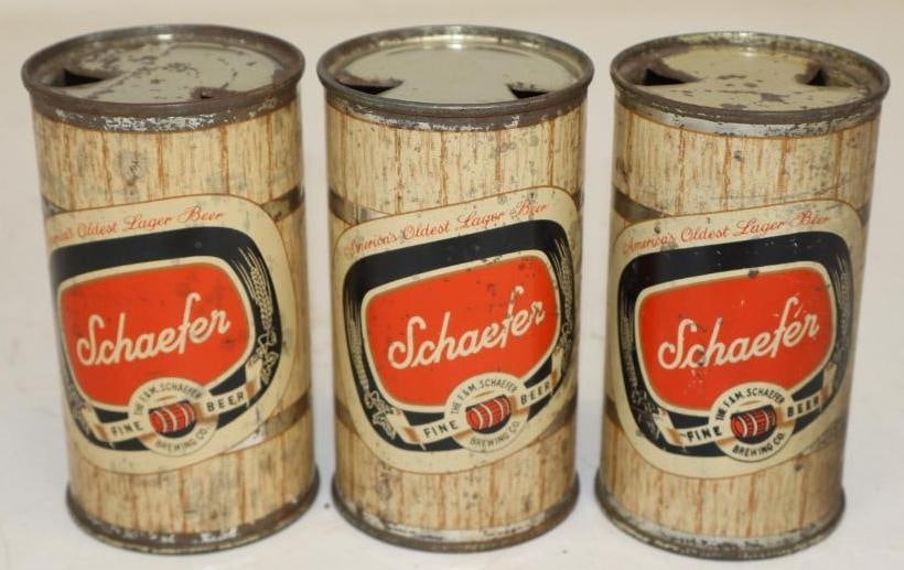 Group of 3 Schaefer Fine Lager Flat Top Beer Can (1 of 2)
