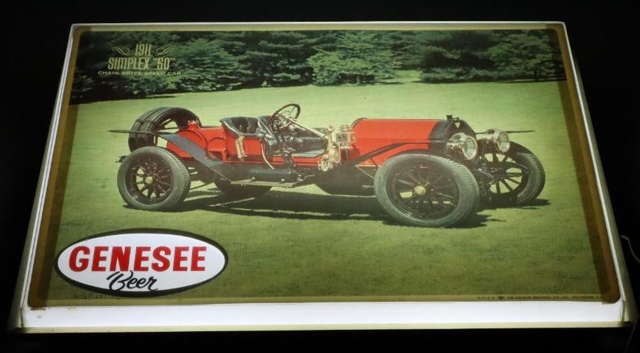Genesee Beer Light-Up Advertising Sign 1911 Simplex 50 (1 of 3)