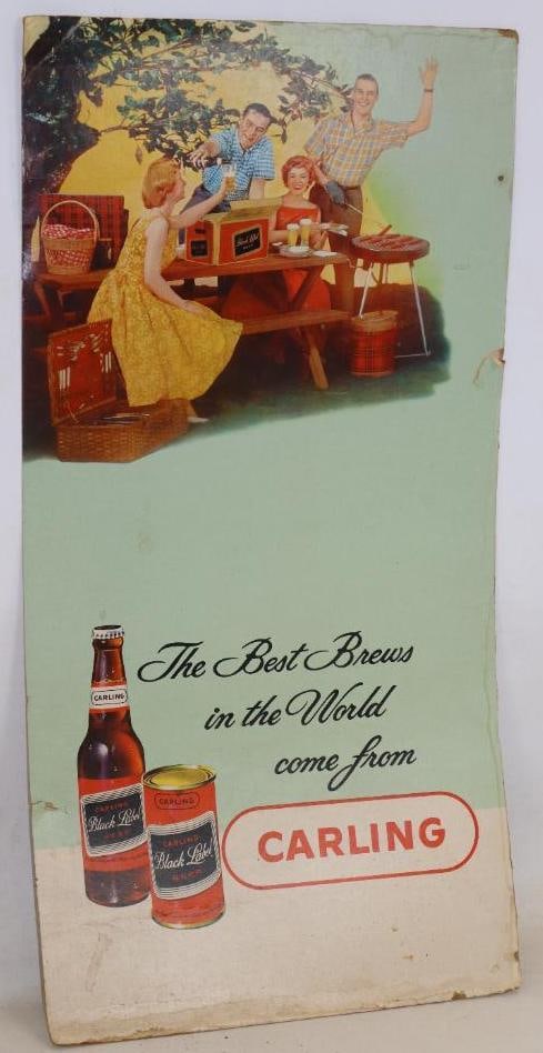 Carling Black Label Beer Cardboard Advertising Sign (1 of 2)