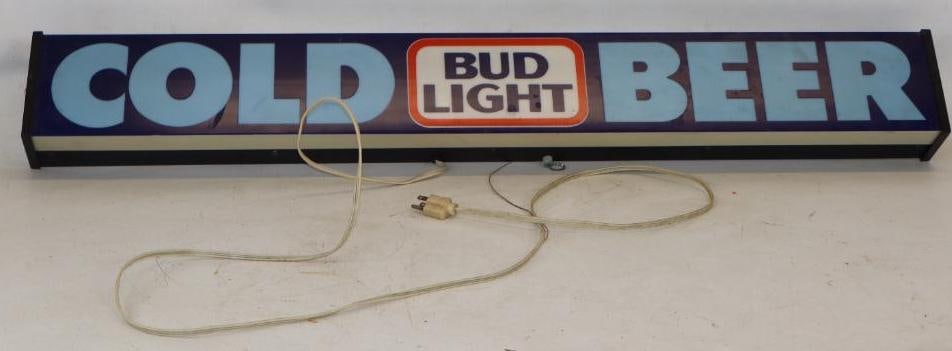 Bud Light Cold Beer Light Up Advertising Display Sign (1 of 5)