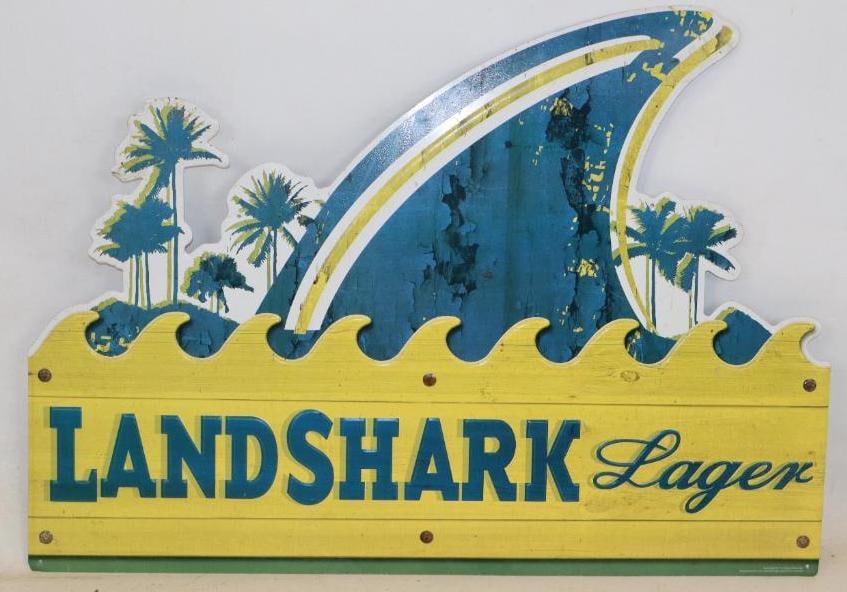 Landshark Lager Embossed Tin Beer Sign (1 of 5)