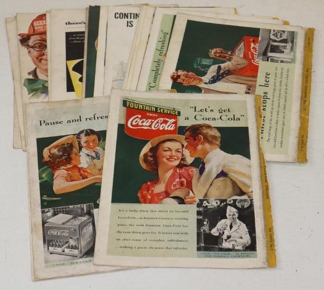 Group of 18 Coca-Cola, Texaco, and Campbell's 1950's National Geographics Magazine Ads (1 of 2)