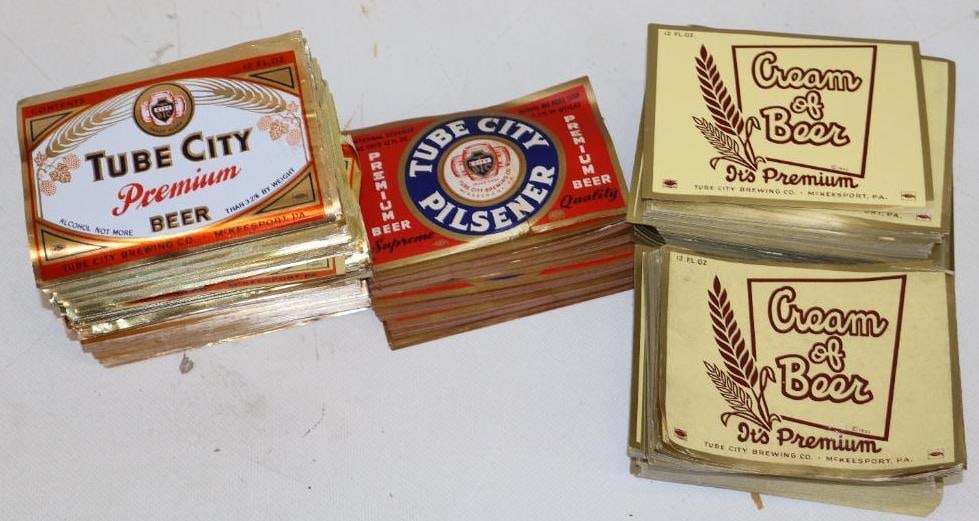 Large Group Of Tube City 3.2 Beer Bottle Unused Labels (1 of 4)