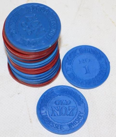 Group of 20 Jack Daniel's Tennessee Whiskey Advertising Poker Chips (1 of 2)
