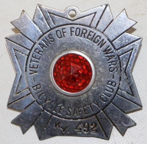 Veteran Of Foreign Wars Jeweled Bicycle Club  License Plate Topper (1 of 2)