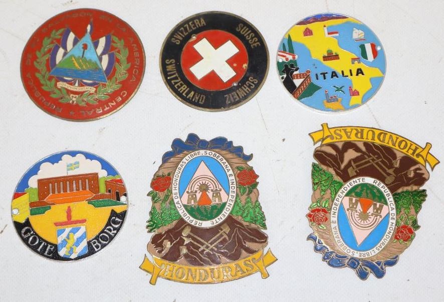 Group of 6 Honduras Central America, Switzerland And Italy Radiator Badges (1 of 5)
