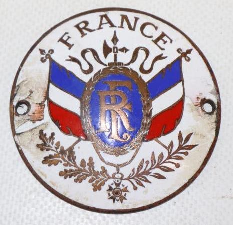 Cloisonne France Radiator Emblem Badge: 2.25" x 2.25" each