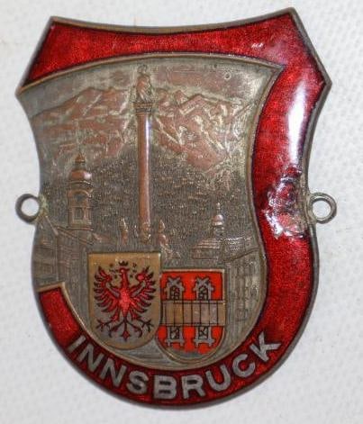 Cloisonne Innsbruck Radiator Emblem Badge: 2" x 2.50"
