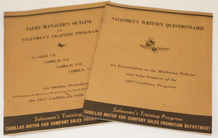 Group of 2 1937 Cadillac LaSalle V-8, V-12, V-16 Salesman Training Books (1 of 2)