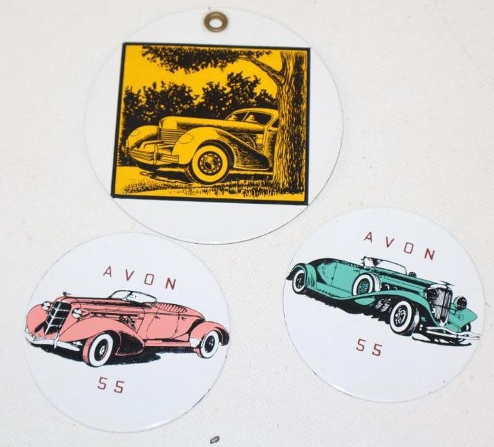 Group of 3 Cord, Auburn And Duesenberg Porcelain Car Signs (1 of 2)