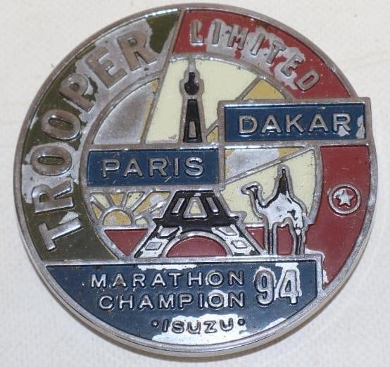 Isuzu Trooper Limited Paris Marathon Champion Radiator Badge Emblem (1 of 2)