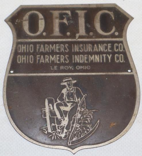 Ohio Farmers Insurance Company Brass Radiator Badge (1 of 2)