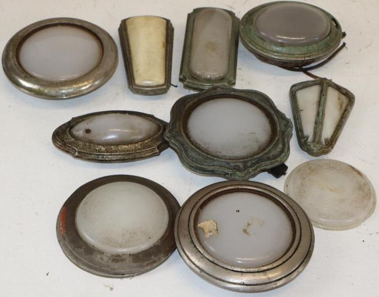 Group of 10 Early Automobile Interior Lights (1 of 4)