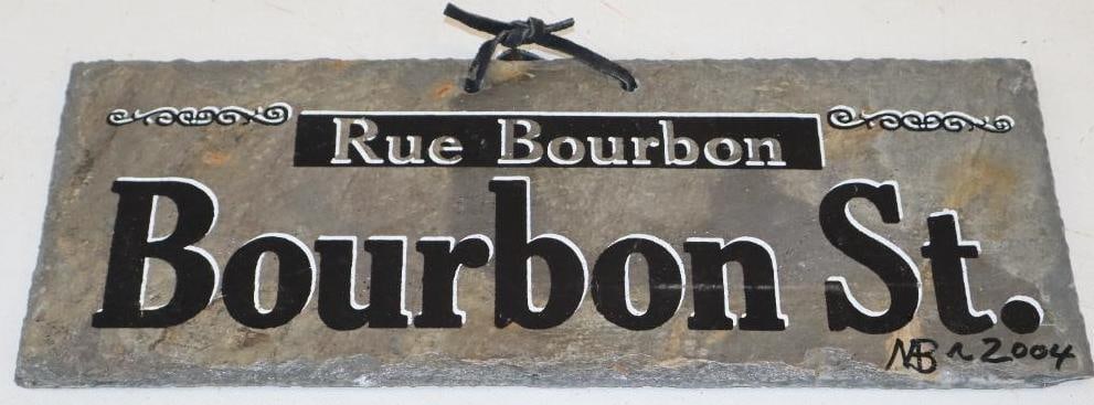 Bourbon Street Folk Art Sign On Slate Roof Panel (1 of 2)