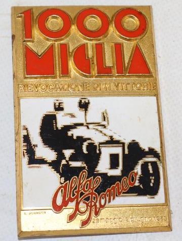 1000 Miglia Endurance Car Race Cloisonne Emblem Badge With Alfa Romeo  Race Car Winner (1 of 3)