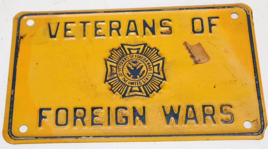 Veteran Of Foreign Wars Embossed Booster License Plate (1 of 2)