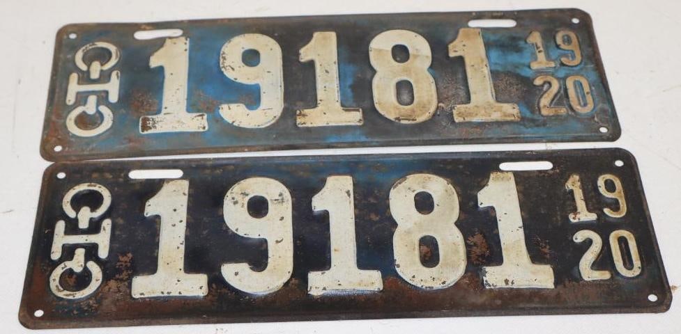 Pair 1920 Ohio License Plates (1 of 2)