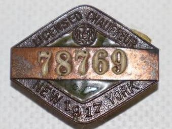 1917 New York Licensed Chauffeur Cloisonne Lapel Pin (1 of 2)