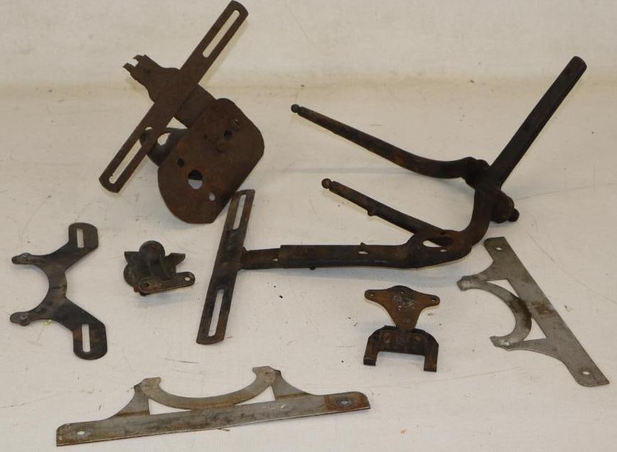 Group of 8 Early Automobile Light And  License Plate Brackets (1 of 5)