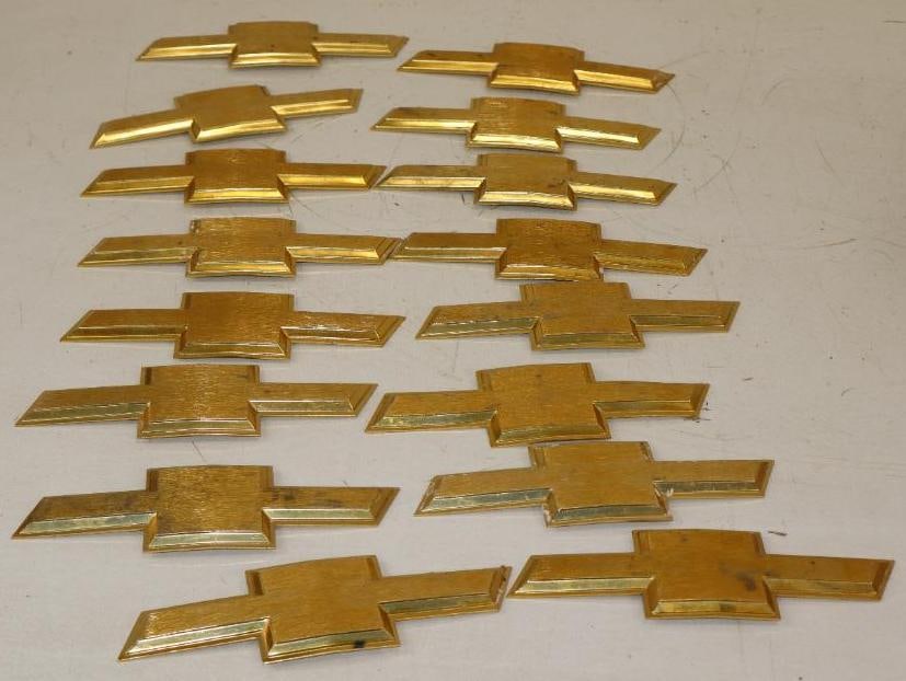 Group of 16 Chevrolet Grill Bow Tie Emblems: 8" x 2.50" x .25" each