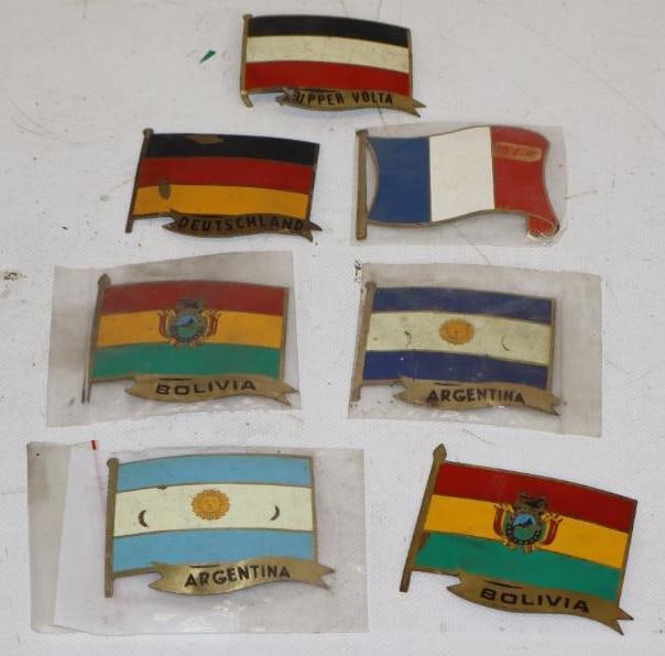 Group of 7 Flag Radiator Emblem Badges (1 of 4)