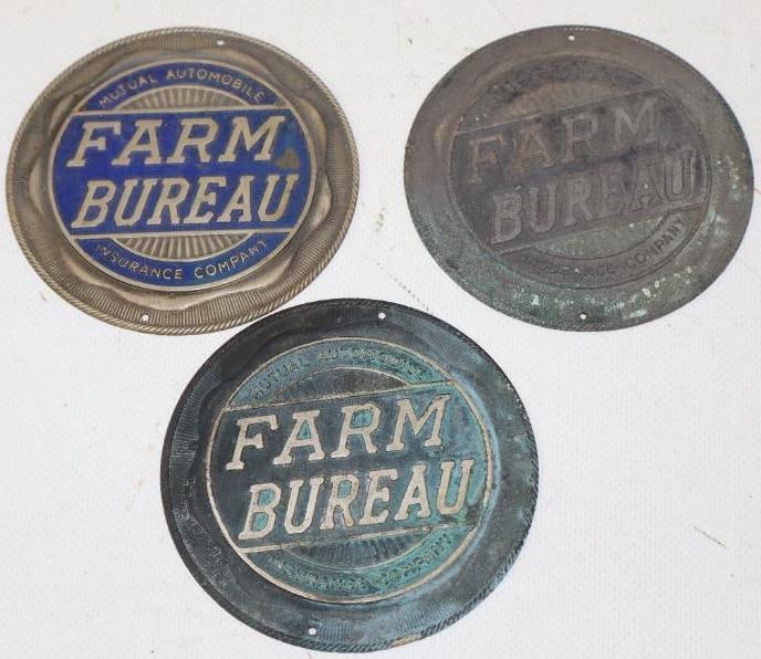 Group of 3 Farm Bureau Insurance Radiator Emblem Badges (1 of 2)