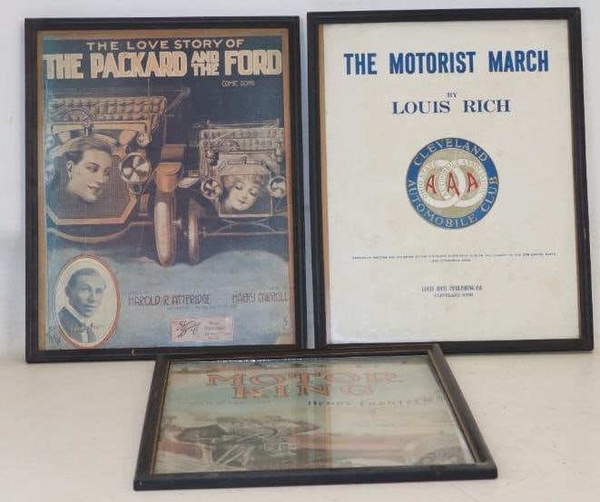 Group of 3 Motor King, Motorist March And Packard And The Ford Framed Advertisements (1 of 5)