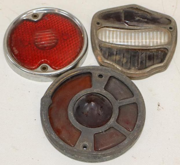 Group of 3 Early Automobile Brake Lights And Bezels (1 of 4)