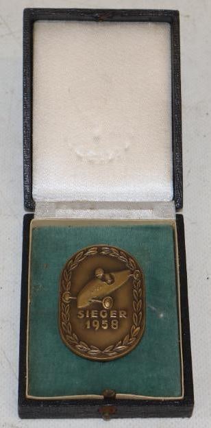1958 Opel Seiger Brass Pin Back Badge: 3.50" x 2.50" x1"