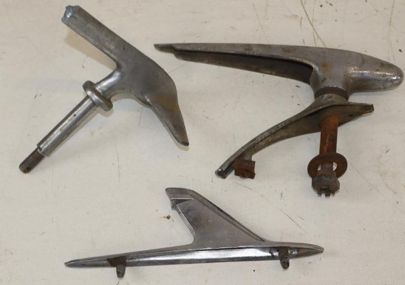 Group of 3 Different Rocket And Plane Shaped 1940's and 1950's Automobile Hood Ornaments (1 of 4)