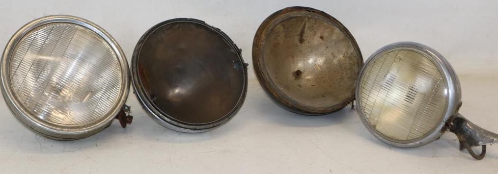Group of 4 Different Early Automobile Headlights (1 of 4)