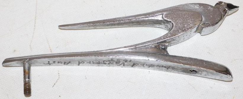 1950's Vangard Kangaroo Hood Ornament Radiator Mascot: 8" x 3" x 1"
