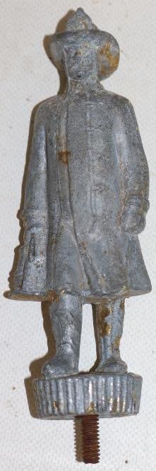 Fire Fighter Hood Ornament Radiator Mascot/Trophy Topper: 2" x 1.25" x 6.25"