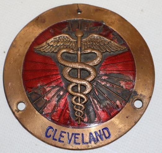 Cloisonne Medical Doctor Cleveland Radiator Emblem Badge: 3.50" x 3.50"