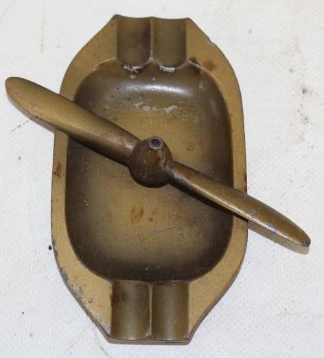 Brass Airplane Propeller Ash Tray (1 of 2)