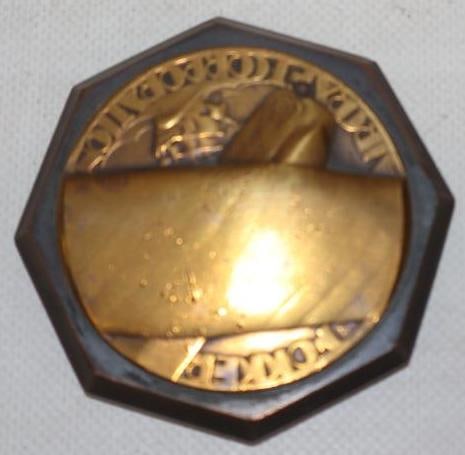 Brass Fokker Aircraft Corporation Advertising Paper Weight: 2.75" x 2.75" x .50"