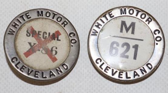 Group of 2 White Motor Company Employee Pin Back Badges (1 of 2)