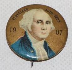 1907 Cleveland Auto Show George Washington Pin Back Badge (1 of 2)