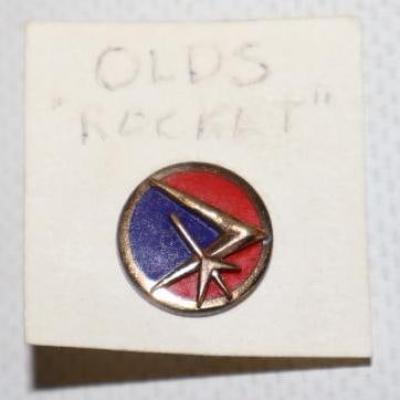 Oldsmobile Rocket Cloisonne Salesman Lapel Pin: .50" x .50" x .50"