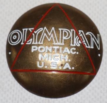 1917-1920 Olympian Motor Co. Brass Hubcap Wheel Emblem (1 of 2)