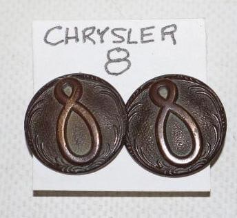 1930's Group of 2 Brass Chrysler 8 Emblems (1 of 2)